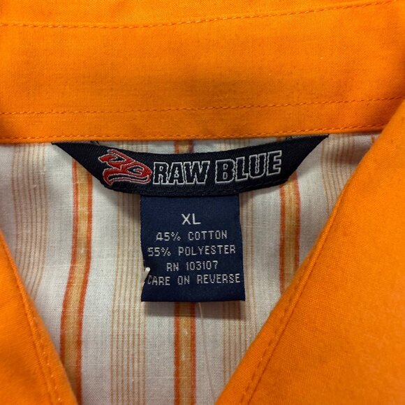 NWT Raw Blue Striped Button-Up Shirt Sz XL Retro Vintage Style Long Sleeve - Picture 5 of 9